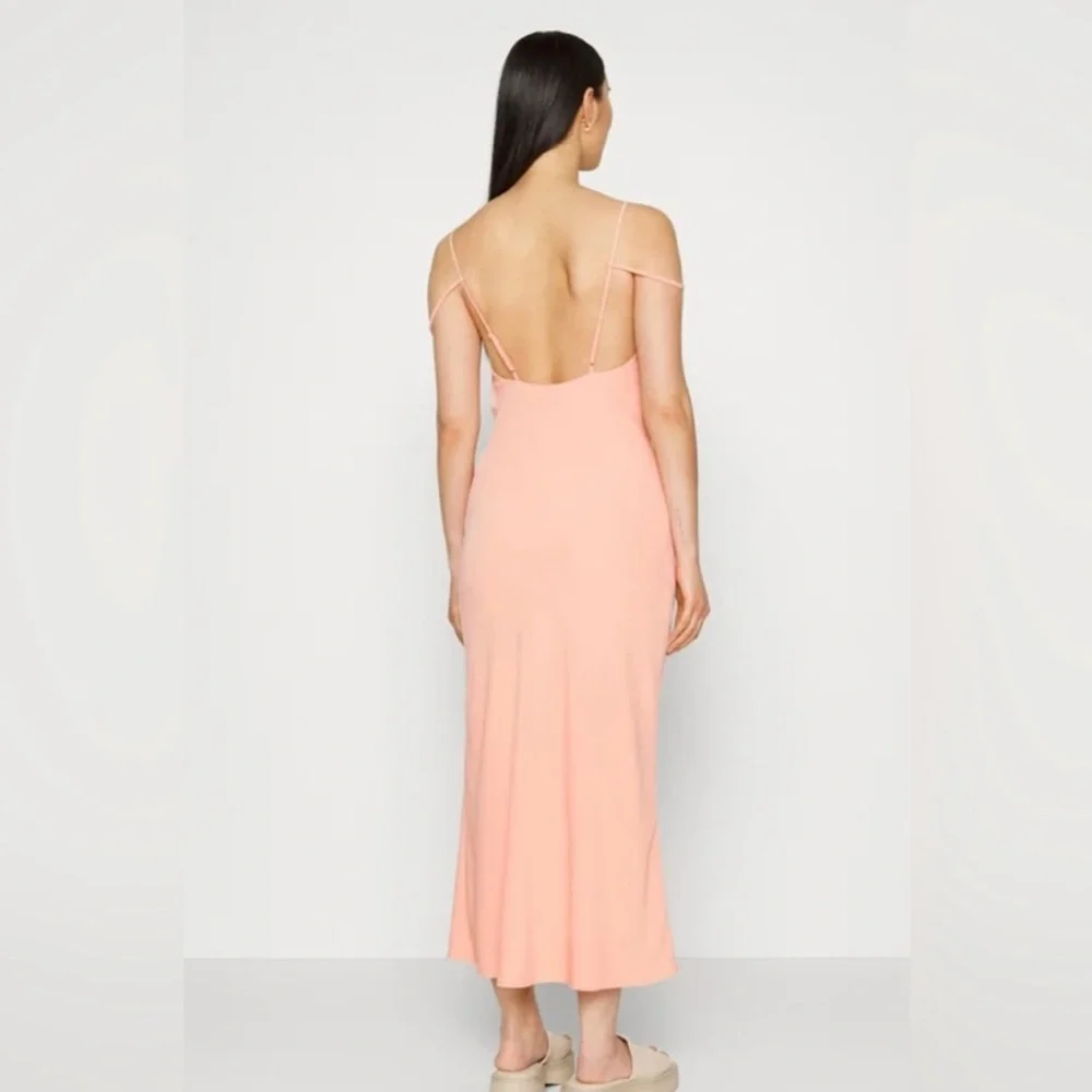 ABERCROMBIE & FITCH Peach Cowl Neck Maxi Dress‎ Spaghetti Low Back Small S